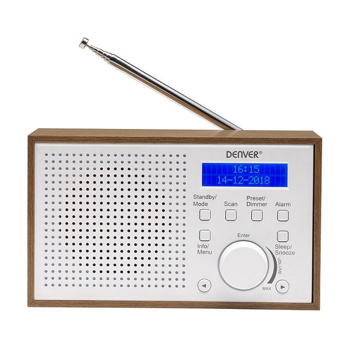 Denver DAB-46 Radio Internet DAB+ FM LCD Color Marrón y Blanco