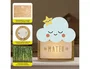 Wondee Lampara Personalizable Little Cloud para Bebé Luz Nocturna Infantil Quit Miedos Madera