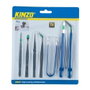 Kinzo Pack 7 Pinzas de Precisión de Acero para Herramientas con Punta Fina