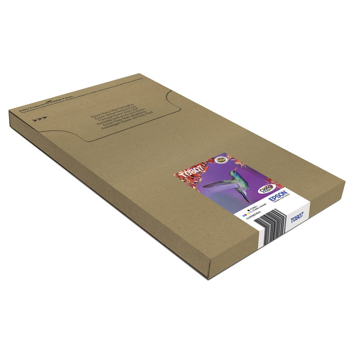 Epson C13T08074510 Pack de 6 Cartuchos de Tinta Originales Easy Mail T0807 Kolibri Claria Photo, Negro, Cian, Cian claro, Magenta, Magenta claro, Amarillo - Multipack