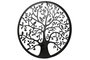 DKD Home Decor Decoración de Pared LED Metal Árbol Pájaros Negro