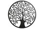 DKD Home Decor Decoración de Pared LED Metal Árbol Pájaros Negro