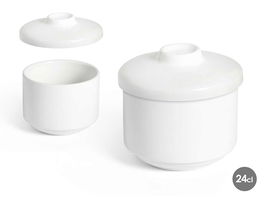 Vessia Azucarero de Porcelana Blanca 240 ml - 9x7.5x9 cm (Set de 72)