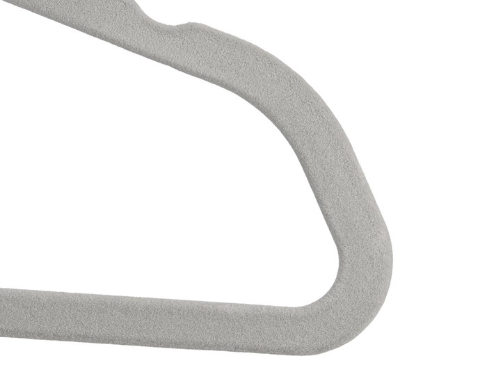 Kipit Set 6 Perchas Flocadas Gris 44x23x4 cm (Set de 24)