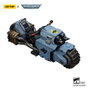 Joy Toy (CN) Warhammer 40,000 Raider-pattern Combat Bike Space Wolves con rifles bolt gemelos vinculados, 22 cm