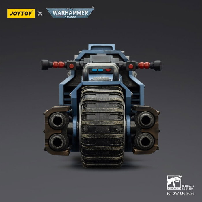 Joy Toy (CN) Warhammer 40,000 Raider-pattern Combat Bike Space Wolves con rifles bolt gemelos vinculados, 22 cm