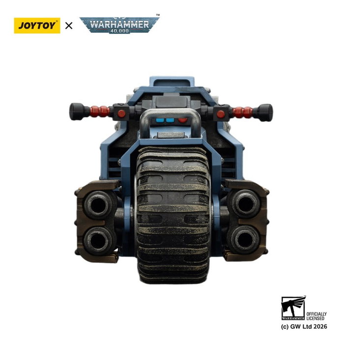 Joy Toy (CN) Warhammer 40,000 Raider-pattern Combat Bike Space Wolves con rifles bolt gemelos vinculados, 22 cm