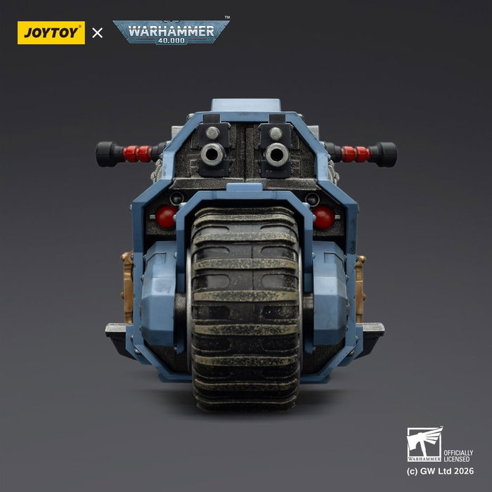 Joy Toy (CN) Warhammer 40,000 Raider-pattern Combat Bike Space Wolves con rifles bolt gemelos vinculados, 22 cm