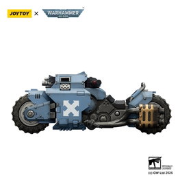 Joy Toy (CN) Warhammer 40,000 Raider-pattern Combat Bike Space Wolves con rifles bolt gemelos vinculados, 22 cm