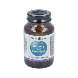 VIRIDIAN Arándano y Eufrasia - Complemento Alimenticio Vegano para la Vista - 30 Cápsulas