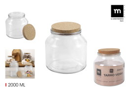 La Mediterranea Tarro de Vidrio con Tapón de Corcho 2000ml