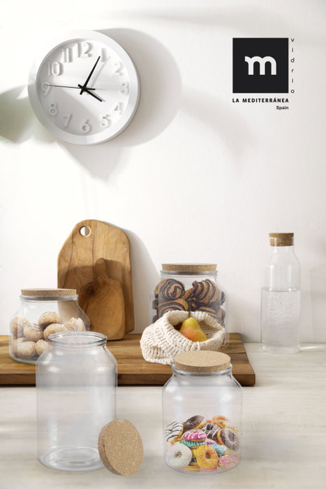 La Mediterranea Tarro de Vidrio con Tapón de Corcho 2000ml