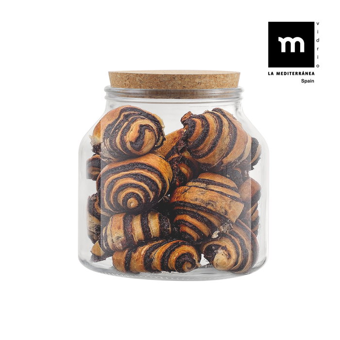 La Mediterranea Tarro de Vidrio con Tapón de Corcho 2000ml