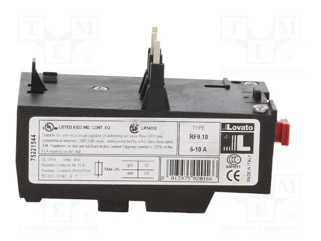 LOVATO ELECTRIC Relé térmico 6÷10A con agarres de tornillo LOVATO ELECTRIC Relé térmico 6÷10A con agarres de tornillo