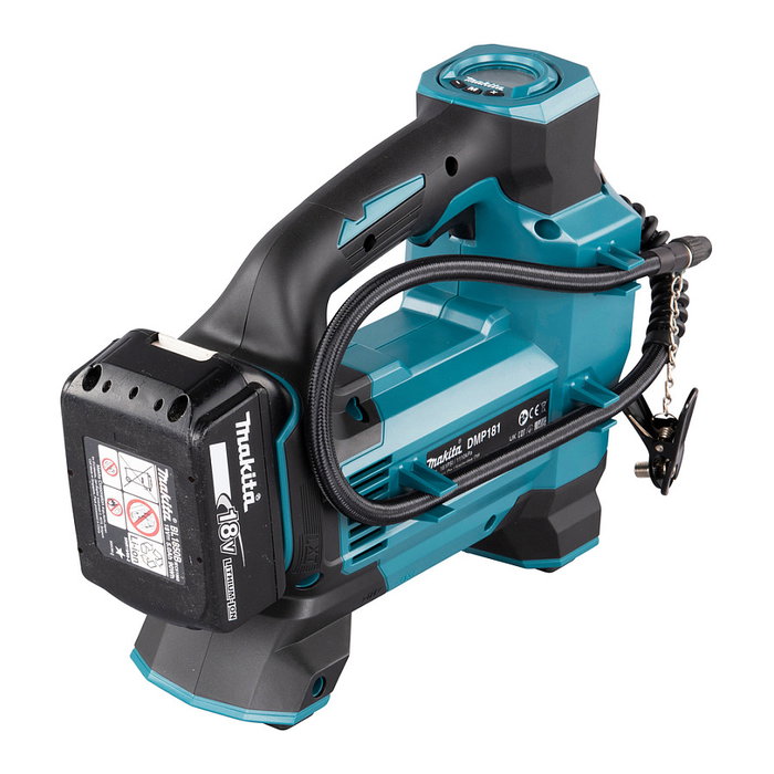 Makita DMP181Z Compresor de aire sin batería, 11,1 bar, 22 l/min, para Bicicleta, Negro, Azul