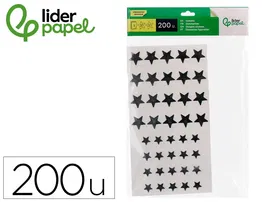 Liderpapel Gomets Autoadhesivos Estrellas Plateadas Surtidas Bolsa 5 Hojas 200 Unidades