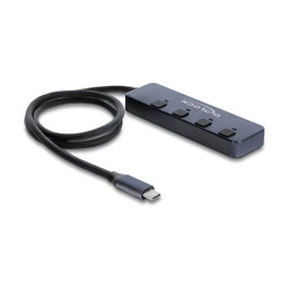 DeLOCK Hub USB 10 Gbps con 3 x USB Tipo-A y 1 x USB Tipo-C™ con interruptor