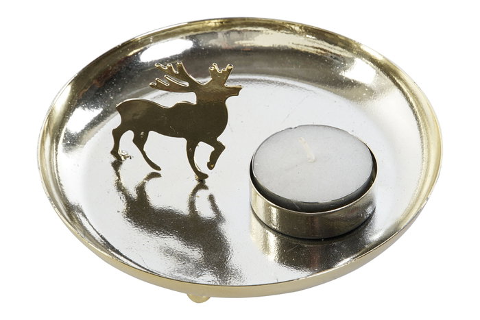DKD Home Decor Portavelas Metal Reno Brillante Dorado DKD Home Decor Portavelas Metal Reno Brillante Dorado