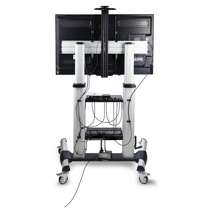 StarTech.com Carrito Soporte Móvil para TV de 60 a 100 Pulgadas, Ajustable en Altura