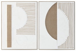 DKD Home Decor Cuadro Papel Mache Abstracto (Surtido de 2 unidades)