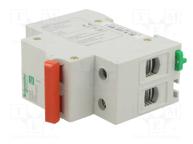 SCHNEIDER ELECTRIC Interruptor de aislamiento Easy9 EZ, 2 polos, 63A, 400VAC