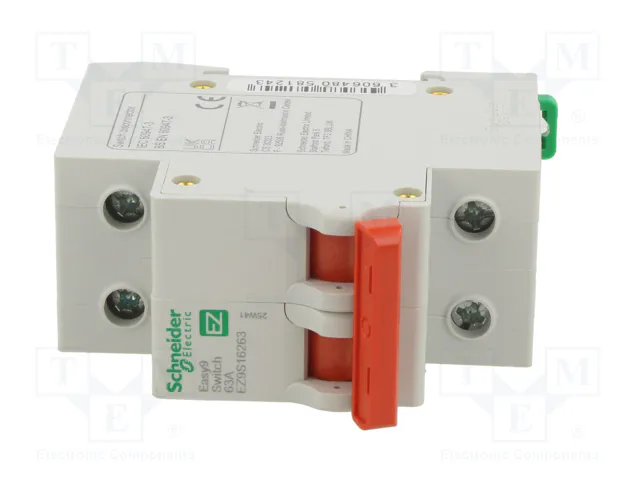 SCHNEIDER ELECTRIC Interruptor de aislamiento Easy9 EZ, 2 polos, 63A, 400VAC
