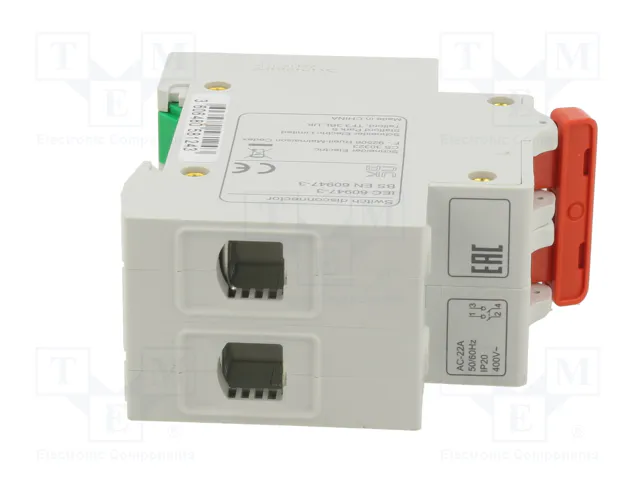 SCHNEIDER ELECTRIC Interruptor de aislamiento Easy9 EZ, 2 polos, 63A, 400VAC