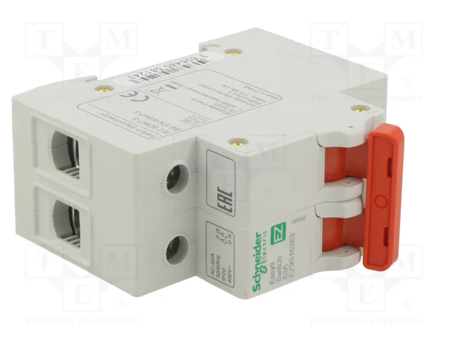 SCHNEIDER ELECTRIC Interruptor de aislamiento Easy9 EZ, 2 polos, 63A, 400VAC