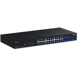 TRENDnet TEG-S50284 Switch de Red No Administrado con 24 Puertos Ethernet 2.5G Multi-Gigabit (100/1000/2500 Mbps) y 4 Puertos SFP+ de 10G, Color Negro, 1U, Rack-mount