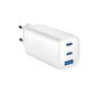 Gembird Cargador Rápido TA-UC-PDQC65-01-W con 2 puertos USB-C y 1 USB-A, Blanco