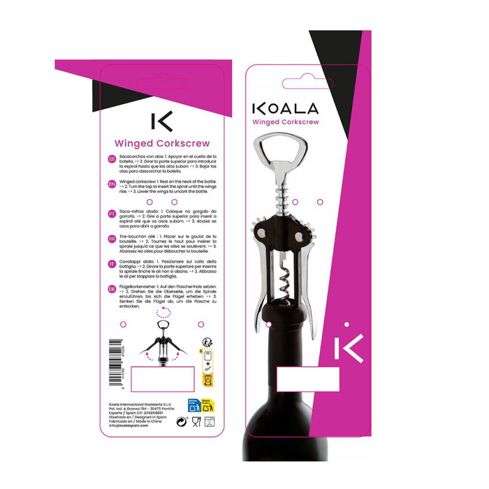 Sacacorchos Alas Koala Mi Bar Koala 24x8x3 cm (12 Unidades)