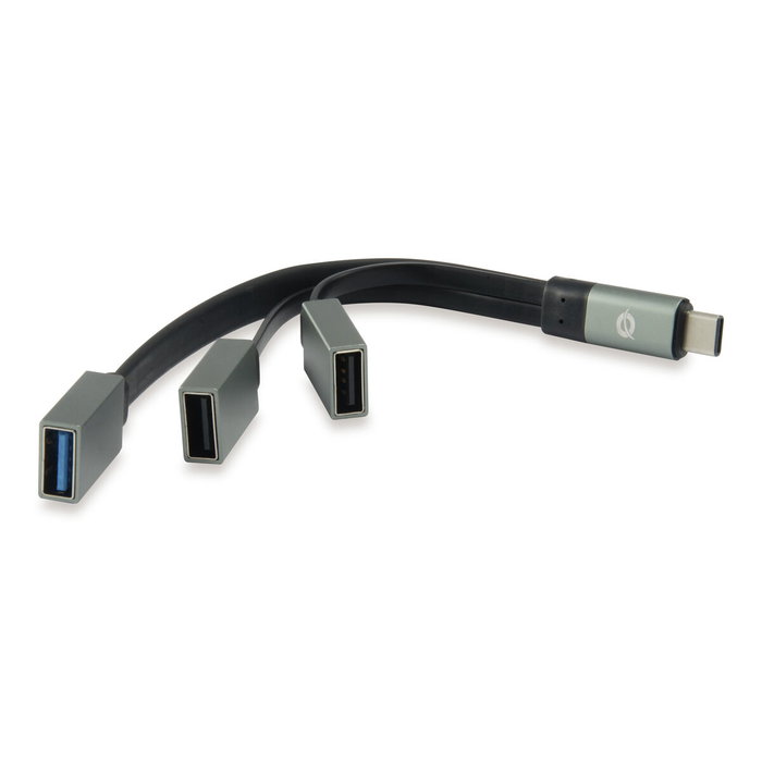 Conceptronic Hubbies01g Hub USB-C con 3 puertos (1x USB 3.0 y 2x USB 2.0) Gris