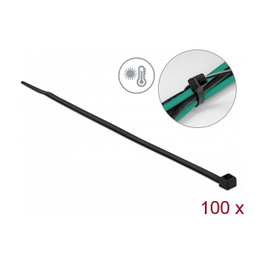 DeLOCK Brida para cables resistente al calor 380 x 4,8 mm, negro, 100 unidades