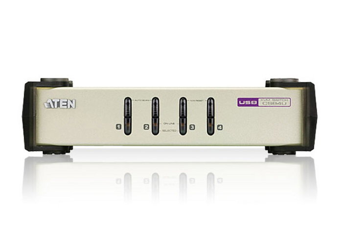 ATEN CS84U-AT Switch KVM de 4 Puertos USB/PS/2 y VGA con Cables Incluidos