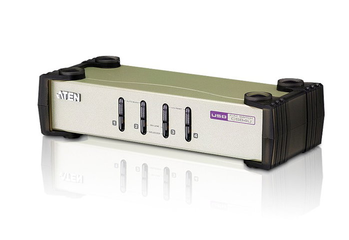 ATEN CS84U-AT Switch KVM de 4 Puertos USB/PS/2 y VGA con Cables Incluidos