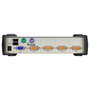 ATEN Switch KVM de 4 Puertos USB y PS/2 con VGA, Resolución QXGA 2048 x 1536 Píxeles, Incluye Cables KVM, Color Negro y Gris