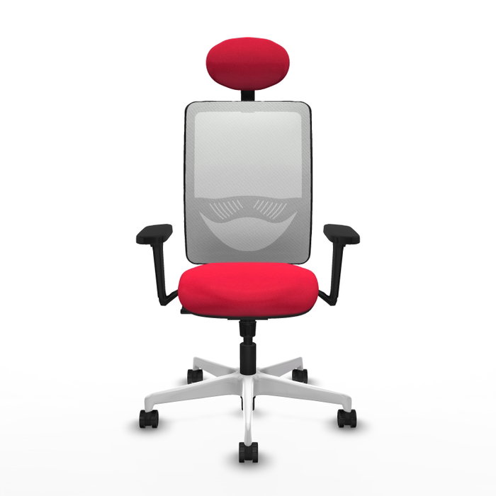 PIQUERAS Y CRESPO Silla de oficina Zulema con Mecanismo Sincro, Rojo y Blanco