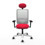 PIQUERAS Y CRESPO Silla de oficina Zulema con Mecanismo Sincro, Rojo y Blanco