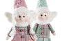 DKD Home Decor Figura Navidad Angel Verde Rosa Blanco Poliester 10 x 53 x 15 cm (2 Unidades)