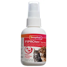 Beaphar Fiprotec Spray Antiparasitario para Perros y Gatos 100 mL