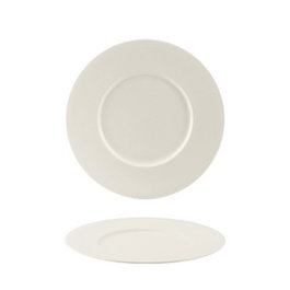 Summa Valet Gourmet Plato Llano 23 cm de Vitro Porcelana en Color Marfil (Set de 6)