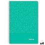 IMPREX Set de 4 Cuadernos de Espiral Tapa PP Folio Verde