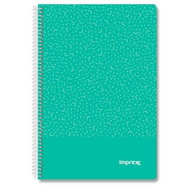 IMPREX Set de 4 Cuadernos de Espiral Tapa PP Folio Verde