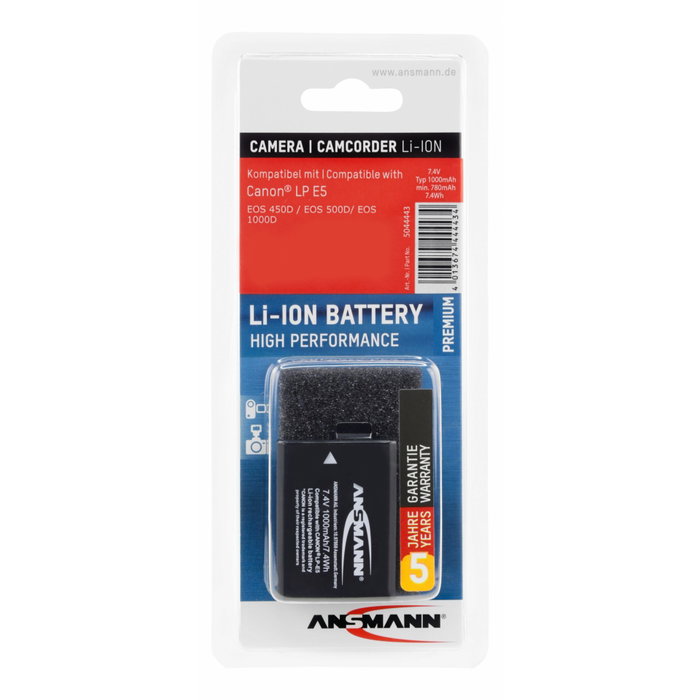Ansmann A-Can LP-E5 Batería de iones de litio 7,4V 1000mAh
