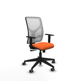 PIQUERAS Y CRESPO Silla de oficina Motilla con mecanismo Sincro, Naranja y Blanco