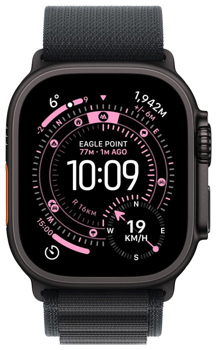 Apple Watch Ultra 3 GPS + Cellular 49mm Caja de Titanio Negro | Correa Alpine Loop Negra - L