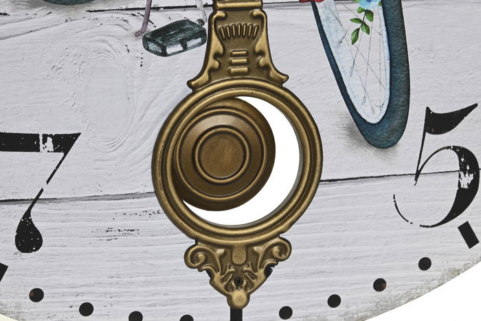 DKD Home Decor Reloj de Pared Shabby Multicolor 58 x 58 x 8 cm (2 Unidades)