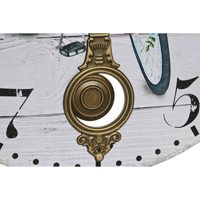 DKD Home Decor Surtido de 2 Relojes de Pared Bicicleta Multicolor