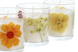 DKD Home Decor Vela Naranja Amarillo 7.5 x 7.5 x 8.5 cm (12 Unidades)