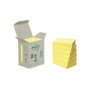 Post-It Bloc de Notas Autoadhesivas Recicladas 653 38x51 mm Canary Yellow, Pack de 6